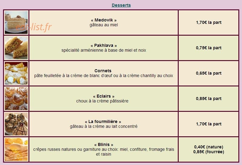 Le Coin Repas — carte page 3