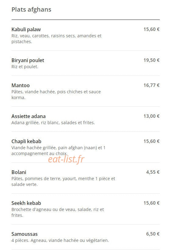 Le délice de Mama — carte page 2