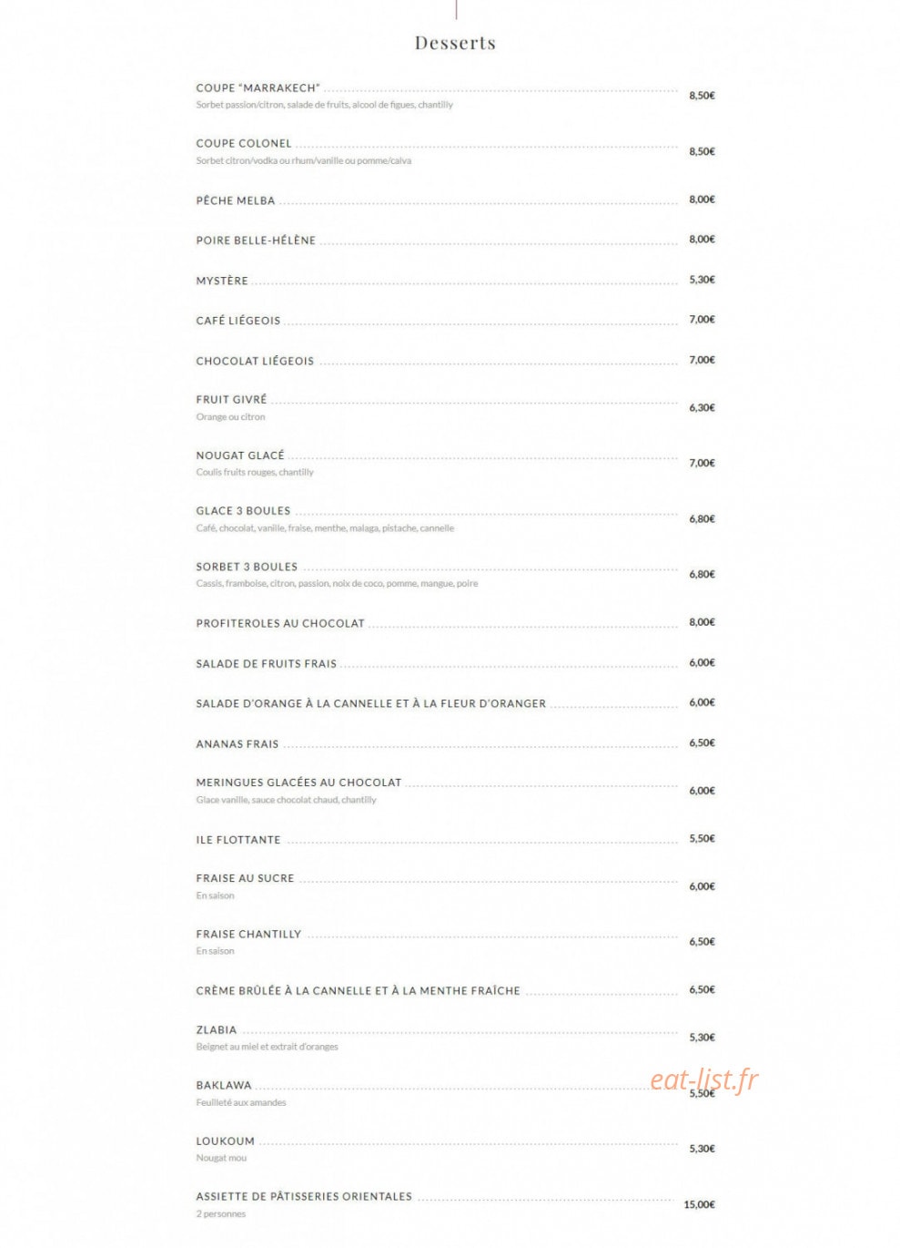 Le Marrakech — carte page 3