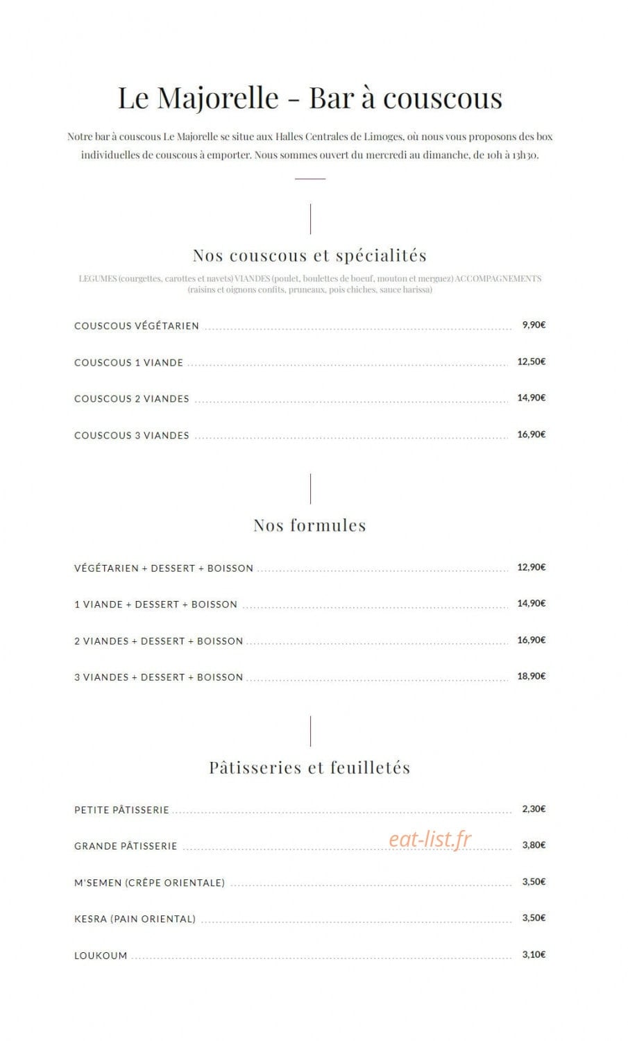 Le Marrakech — carte page 9