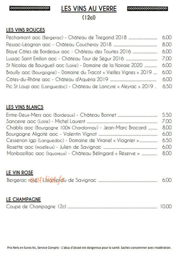 Le Petit Comptoir — carte page 5