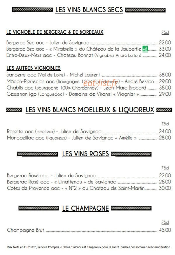 Le Petit Comptoir — carte page 4