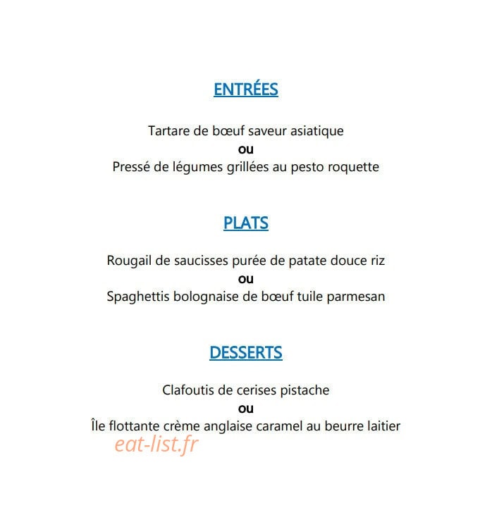 Le Petit Comptoir — carte page 2