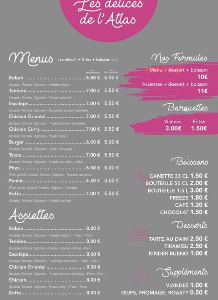 Les Délices de l'Atlas — carte page 1