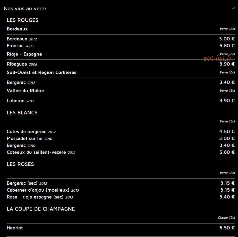 Les Tables du Bistrot — carte page 4