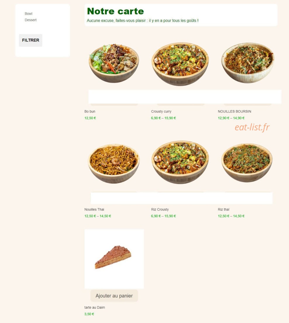 Little Thaï — carte page 1