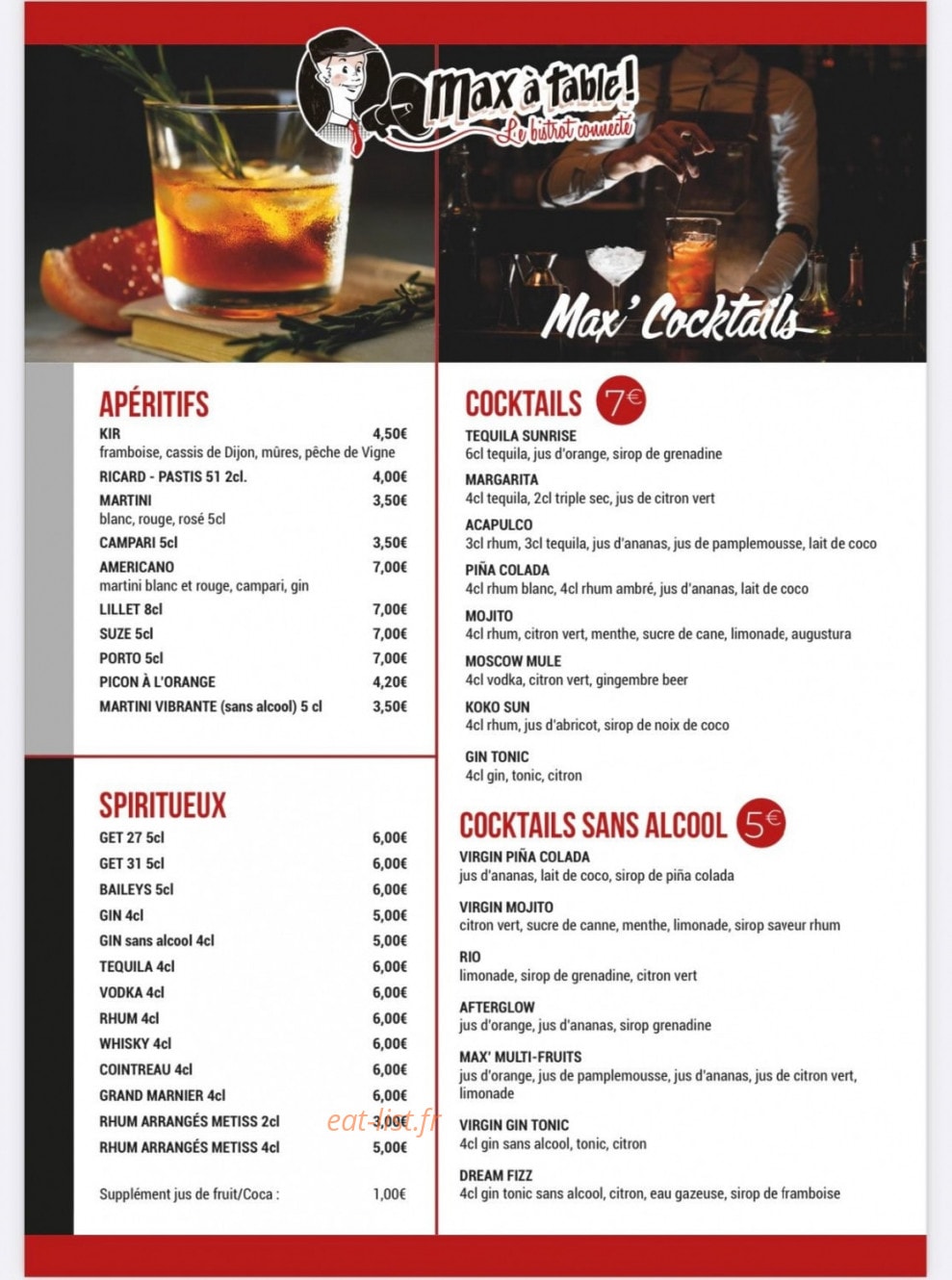 Max à Table — carte page 3