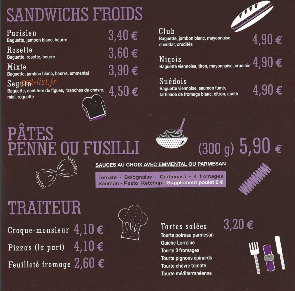 Maya's café — carte page 2