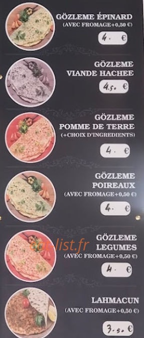 Melis Gozleme — carte page 1
