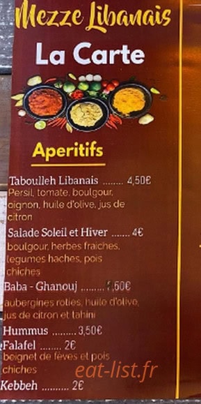 Mezze Libanais — carte page 2