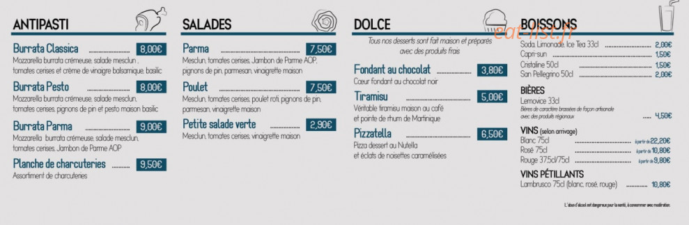 Mojo Pizzeria — carte page 3