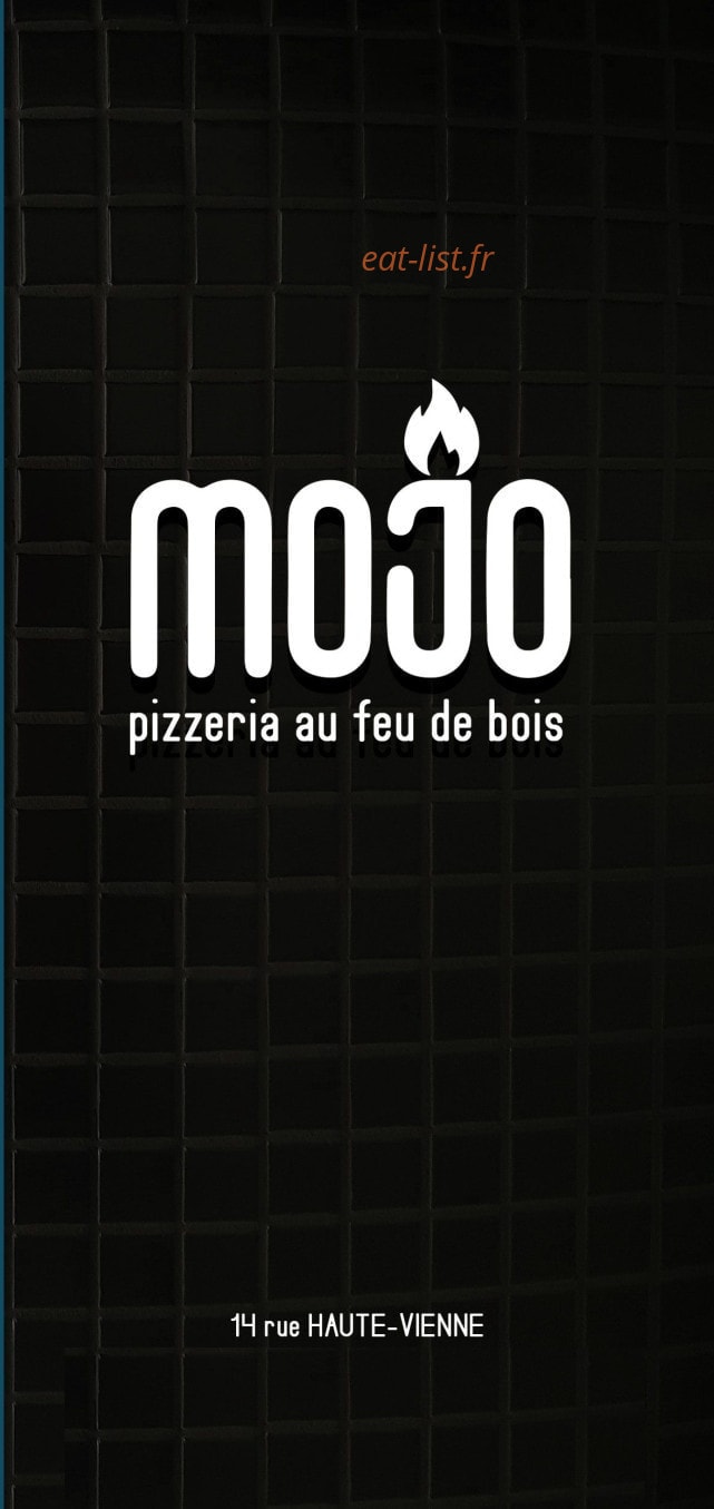 Mojo Pizzeria — carte page 1