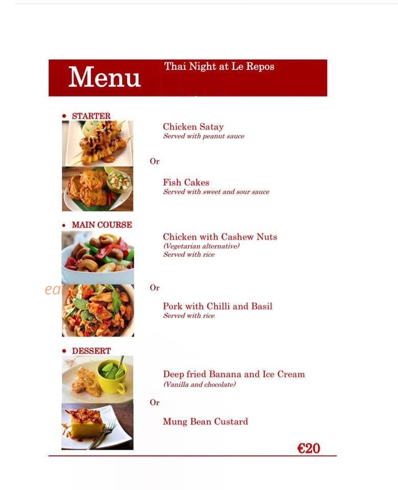 Nong Cuisine — carte page 1