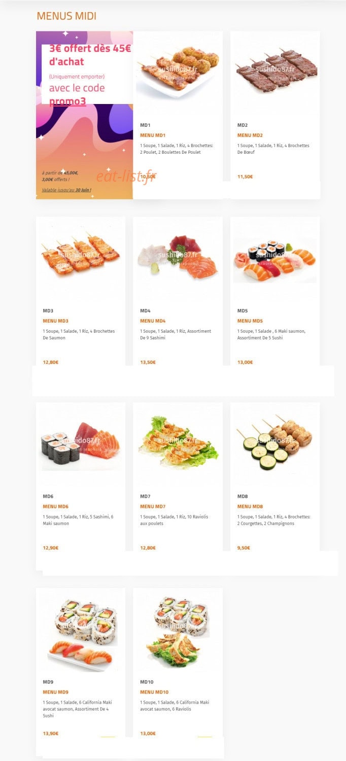 Nouveau Sushi Do — carte page 2