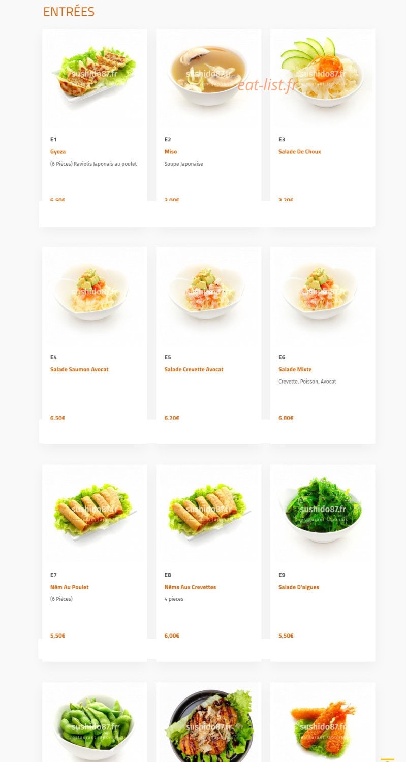 Nouveau Sushi Do — carte page 1