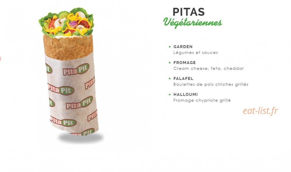 Pita Pit — carte page 1