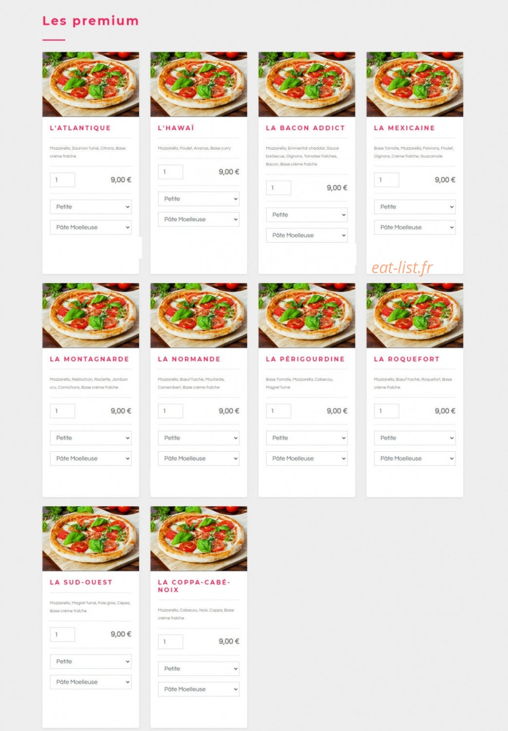 Pizza Carmes — carte page 4
