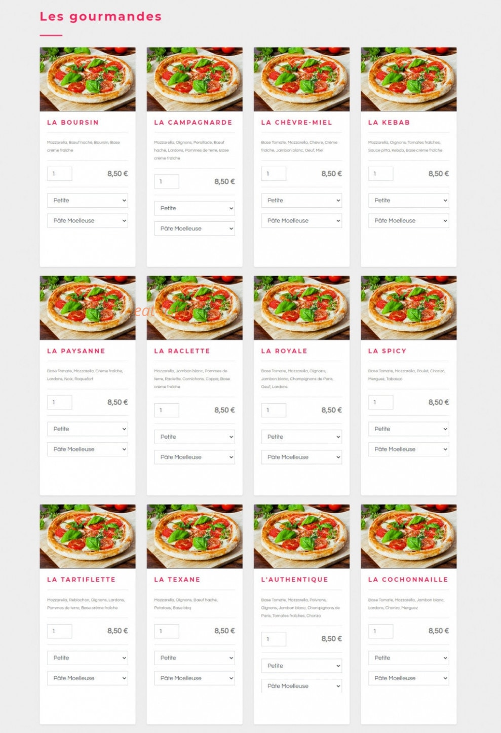 Pizza Carmes — carte page 2