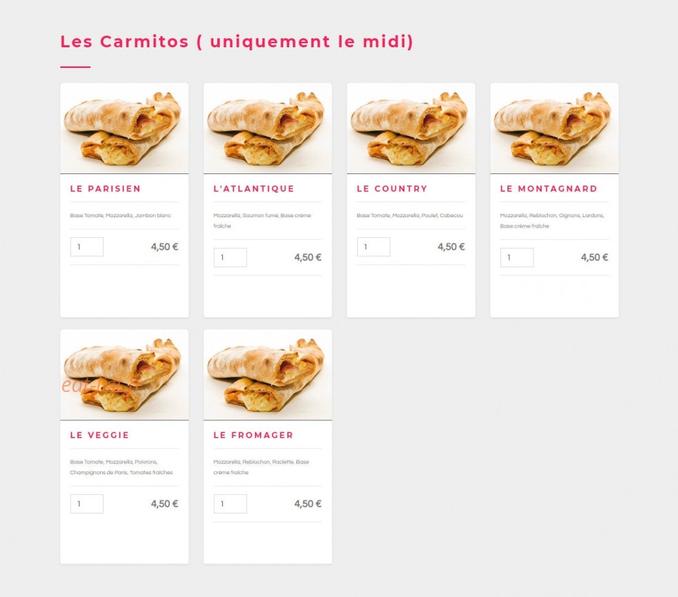 Pizza Carmes — carte page 8
