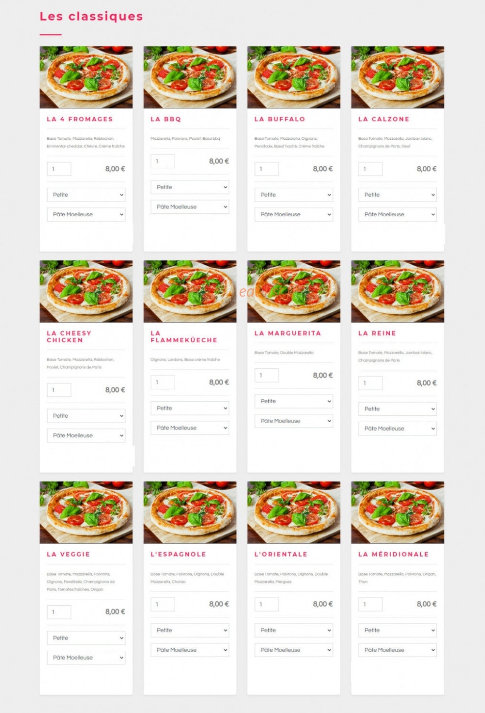 Pizza Carmes — carte page 3
