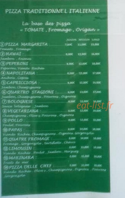 Pizza Nova — carte page 1
