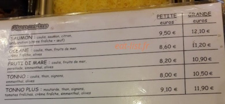 Pizzas Tipiz — carte page 4