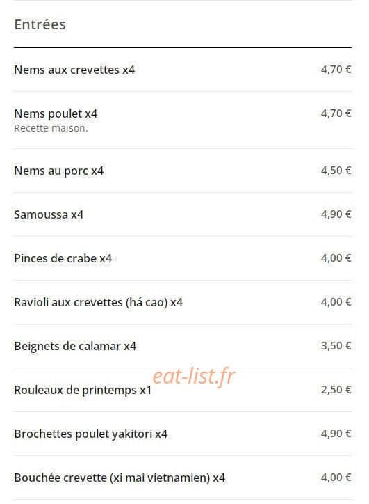 Restaurant Chez Ta — carte page 5