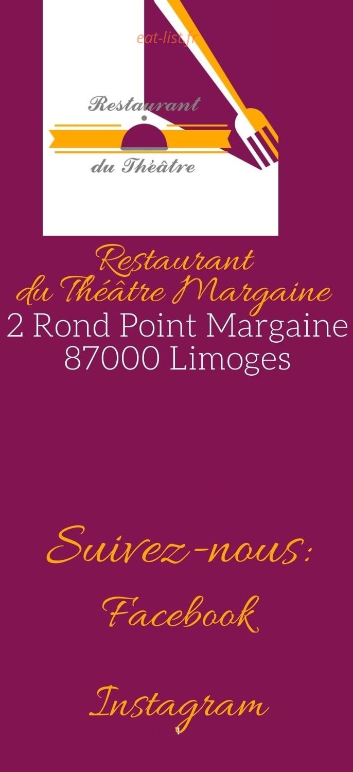 Restaurant du Théâtre Margaine — carte page 1