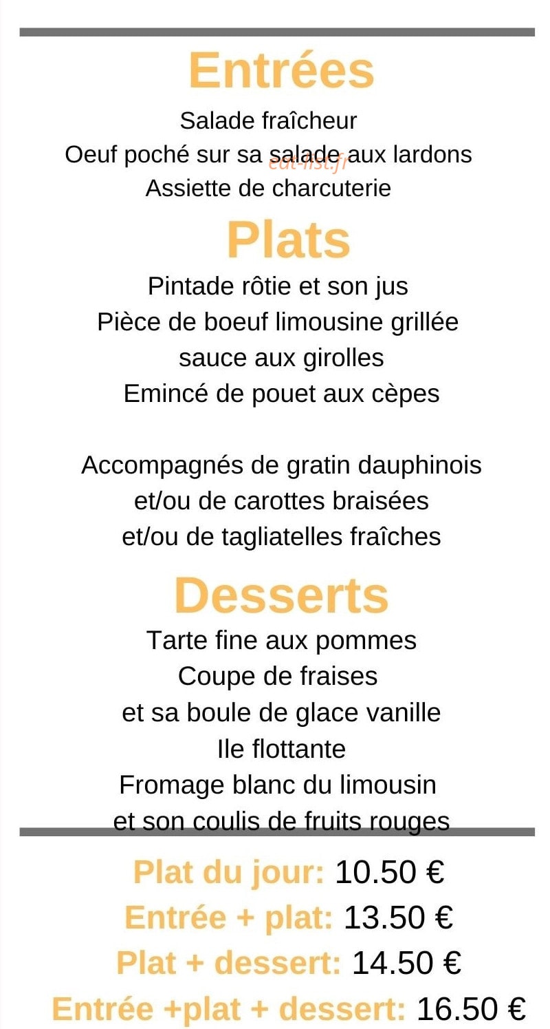 Restaurant du Théâtre Margaine — carte page 2