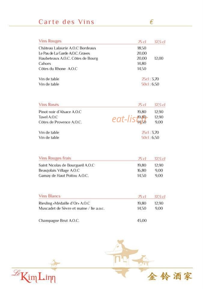 Restaurant Kim Linn — carte page 9