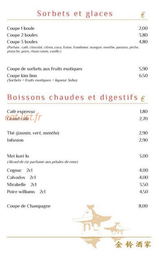 Restaurant Kim Linn — carte page 11