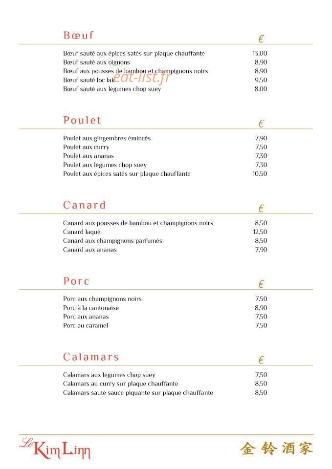 Restaurant Kim Linn — carte page 4