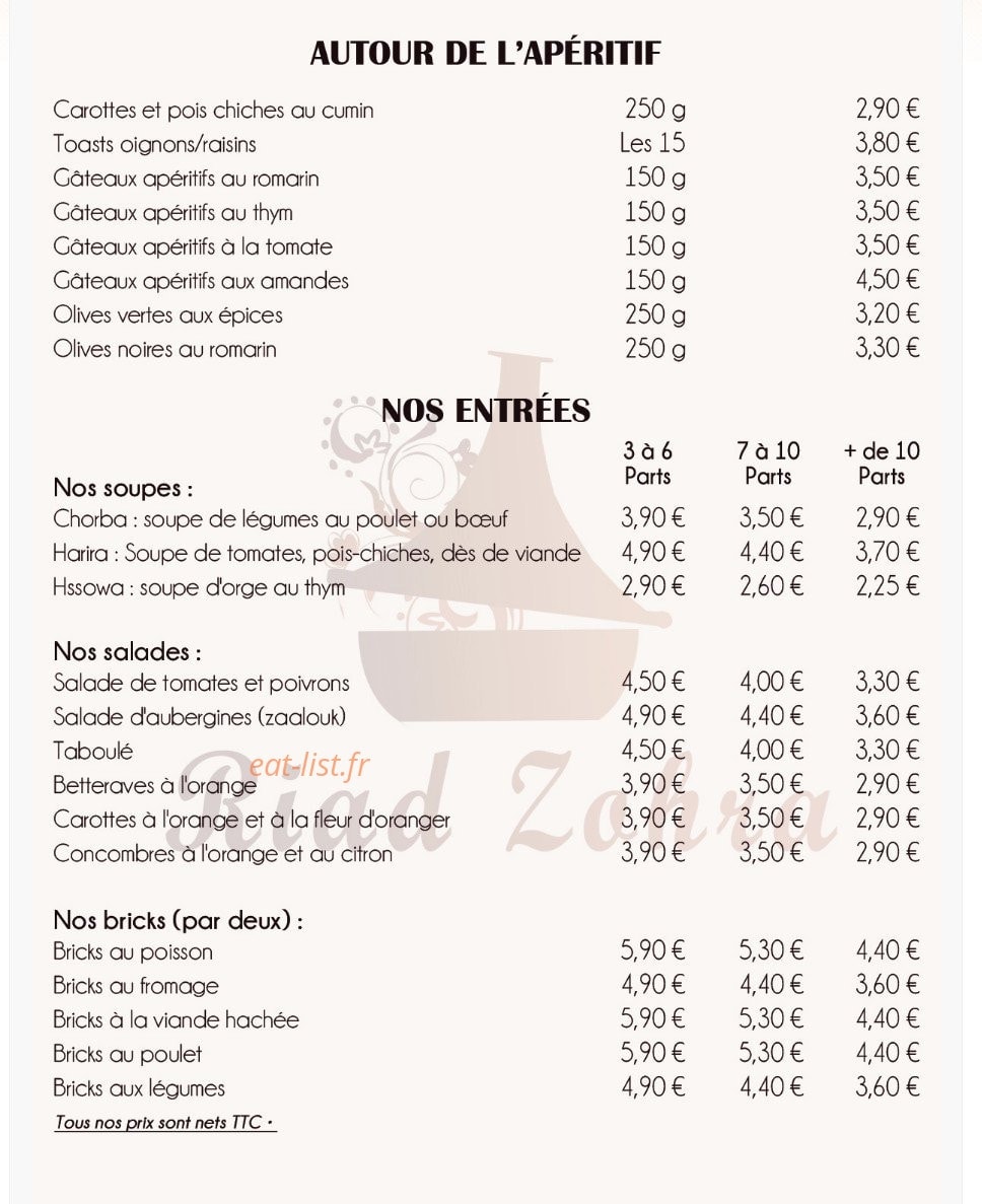 Riad Zohra — carte page 1