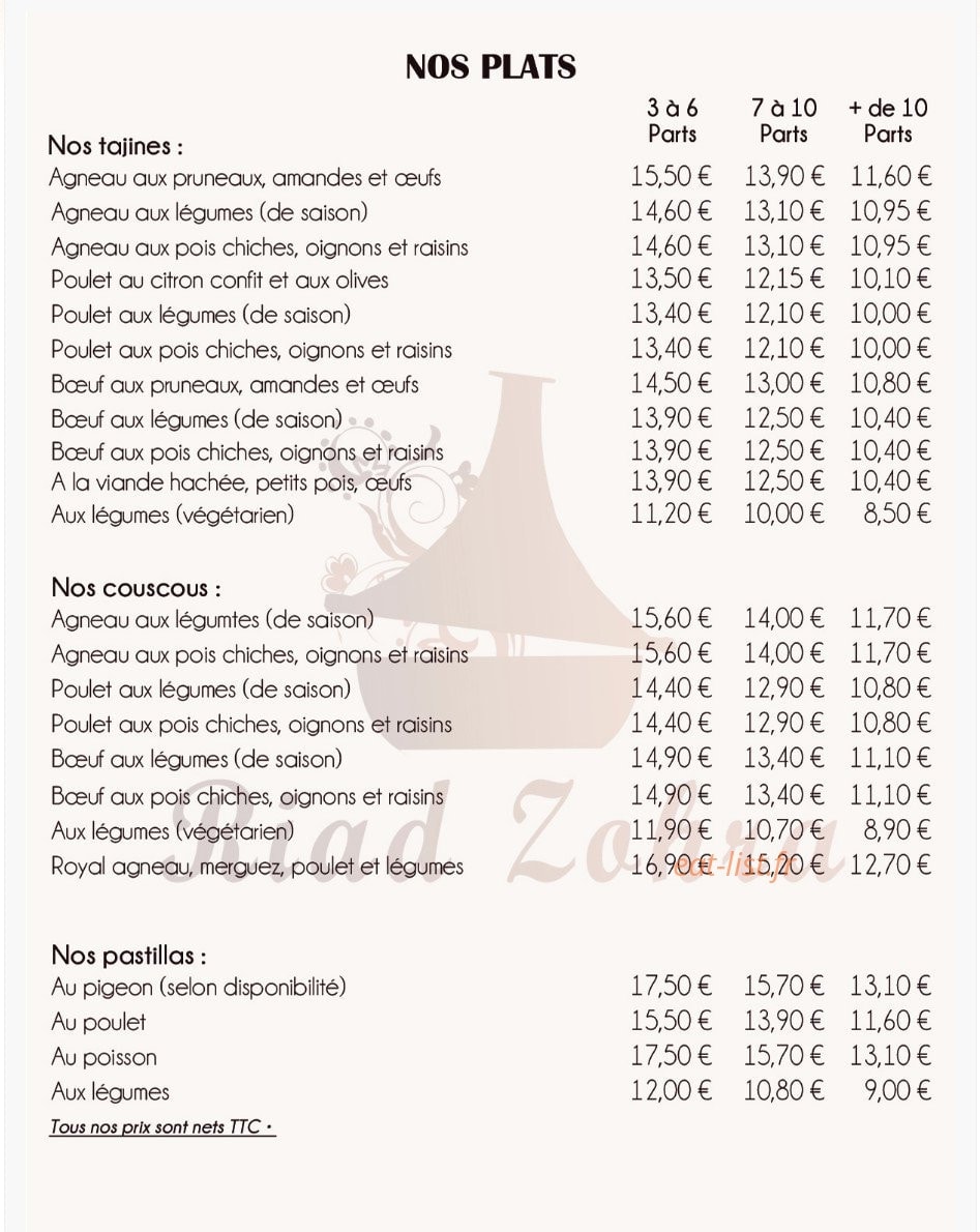 Riad Zohra — carte page 2