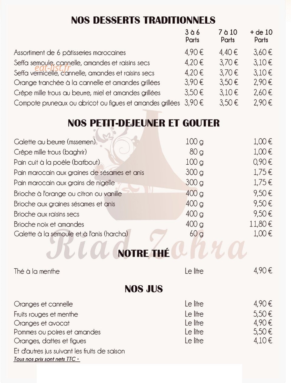 Riad Zohra — carte page 3