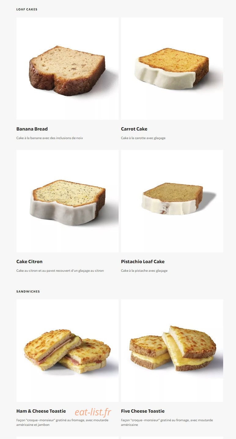 Starbucks Coffee — carte page 18