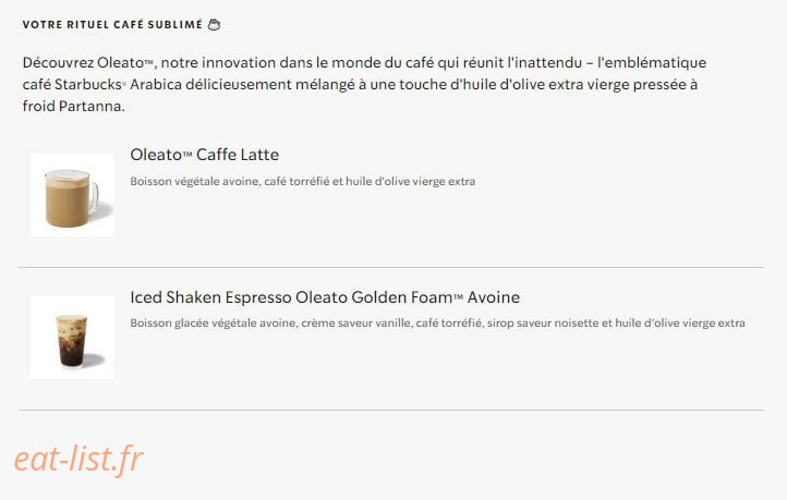 Starbucks Coffee — carte page 24