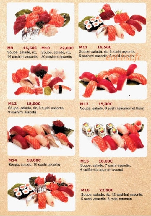 Sushi osaka — carte page 4