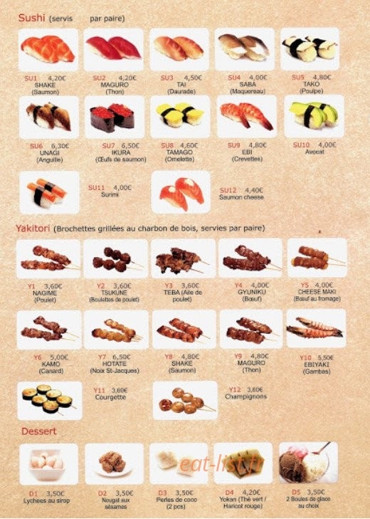 Sushi osaka — carte page 9