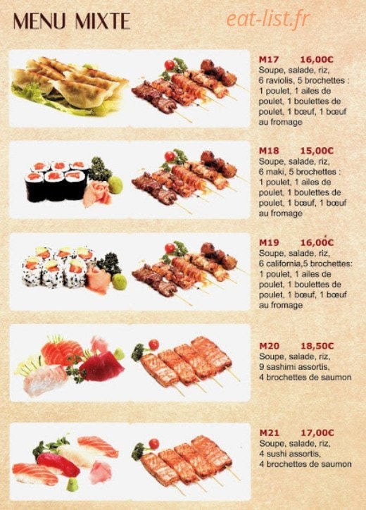 Sushi osaka — carte page 5