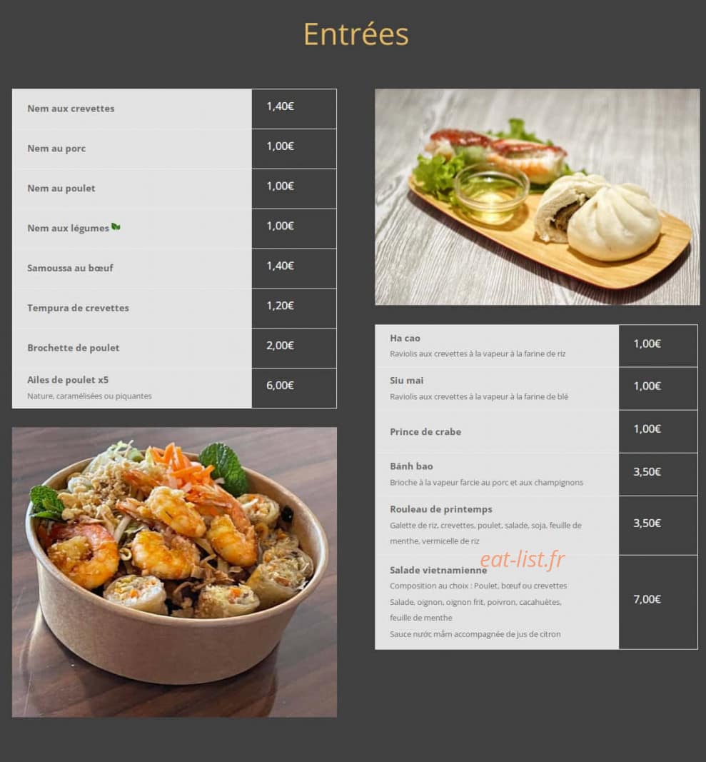 Tan Saigon — carte page 1