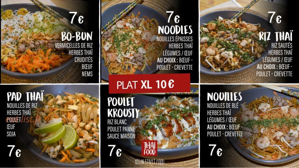 Thai food — carte page 1