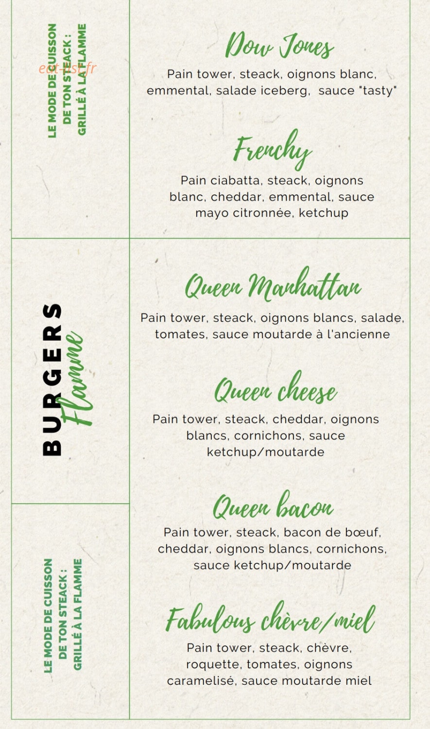 Wall Str'eat Café — carte page 4