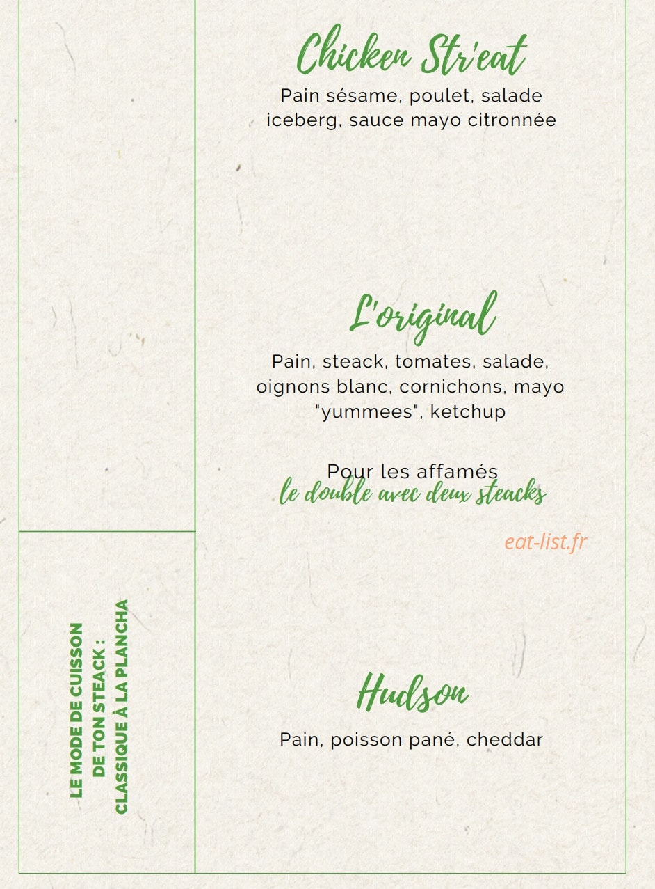 Wall Str'eat Café — carte page 2