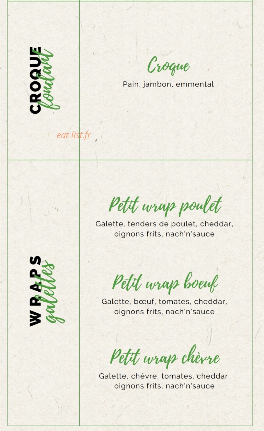 Wall Str'eat Café — carte page 6