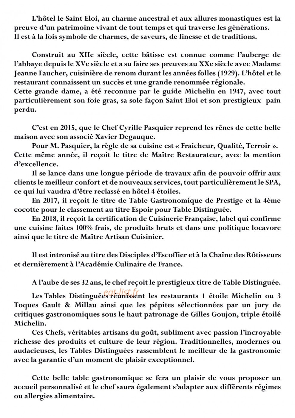 Le Saint Eloi — carte page 2