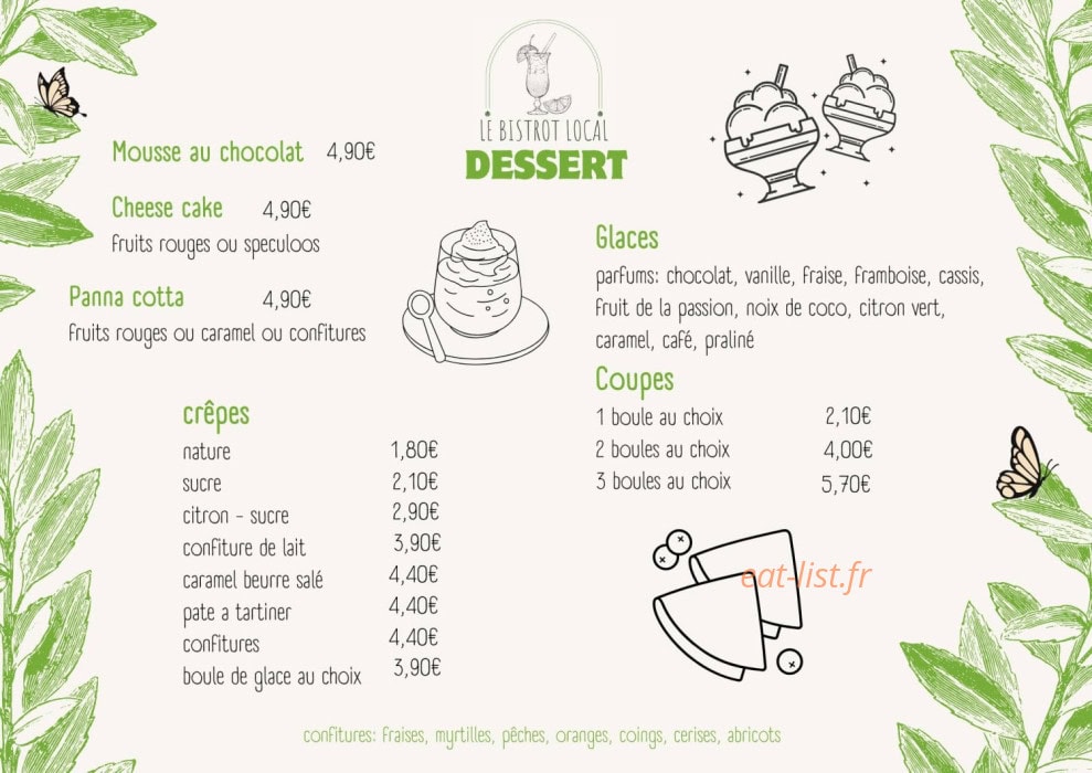 Le Bistrot — carte page 3