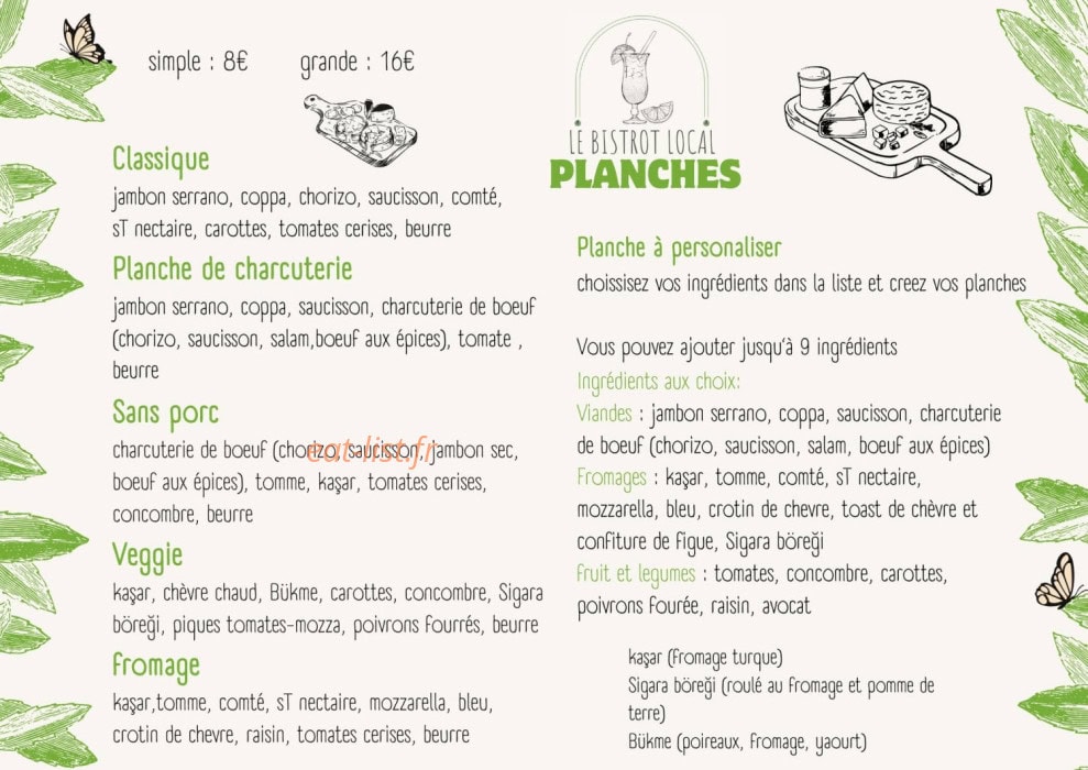 Le Bistrot — carte page 4