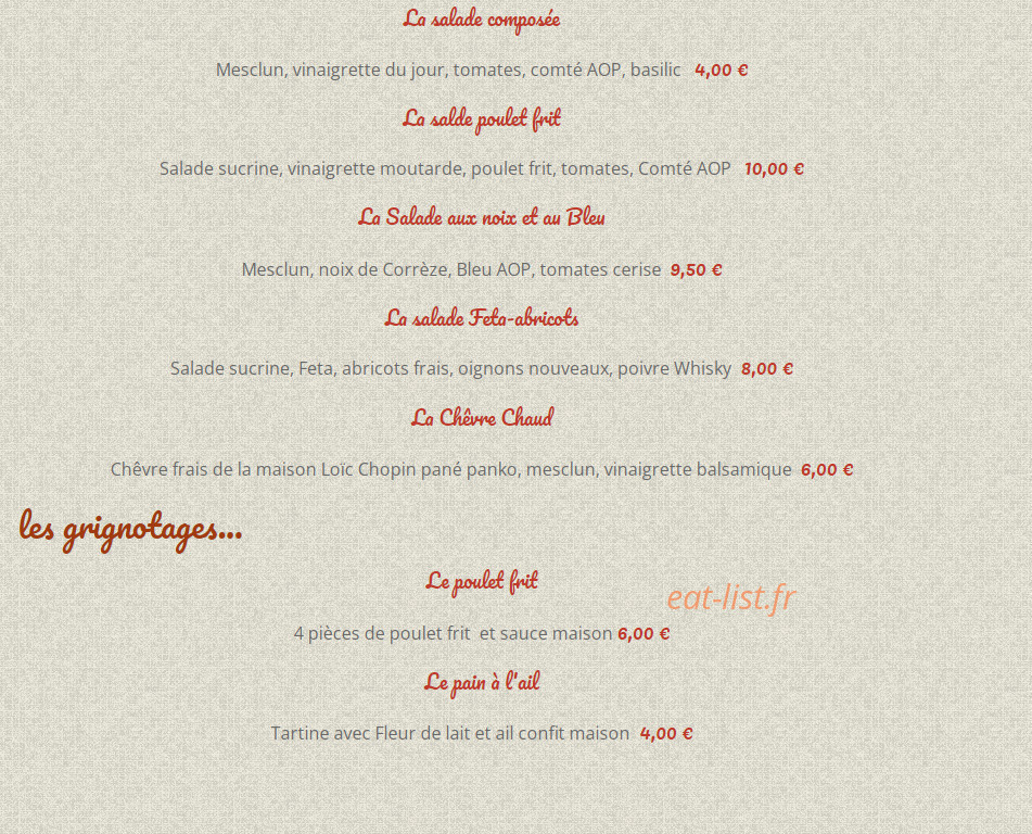 Restaurant Chez Caro'line — carte page 3
