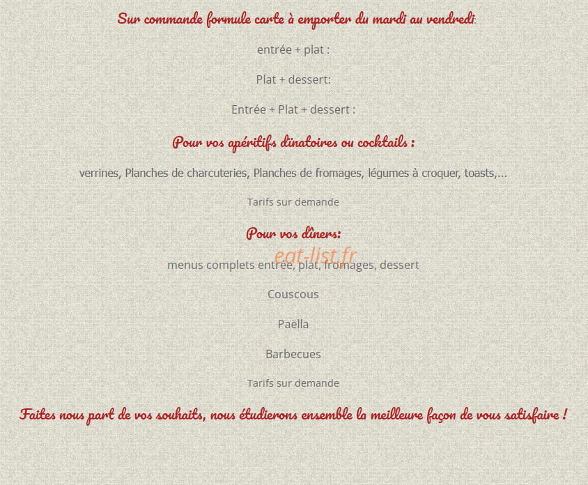 Restaurant Chez Caro'line — carte page 4